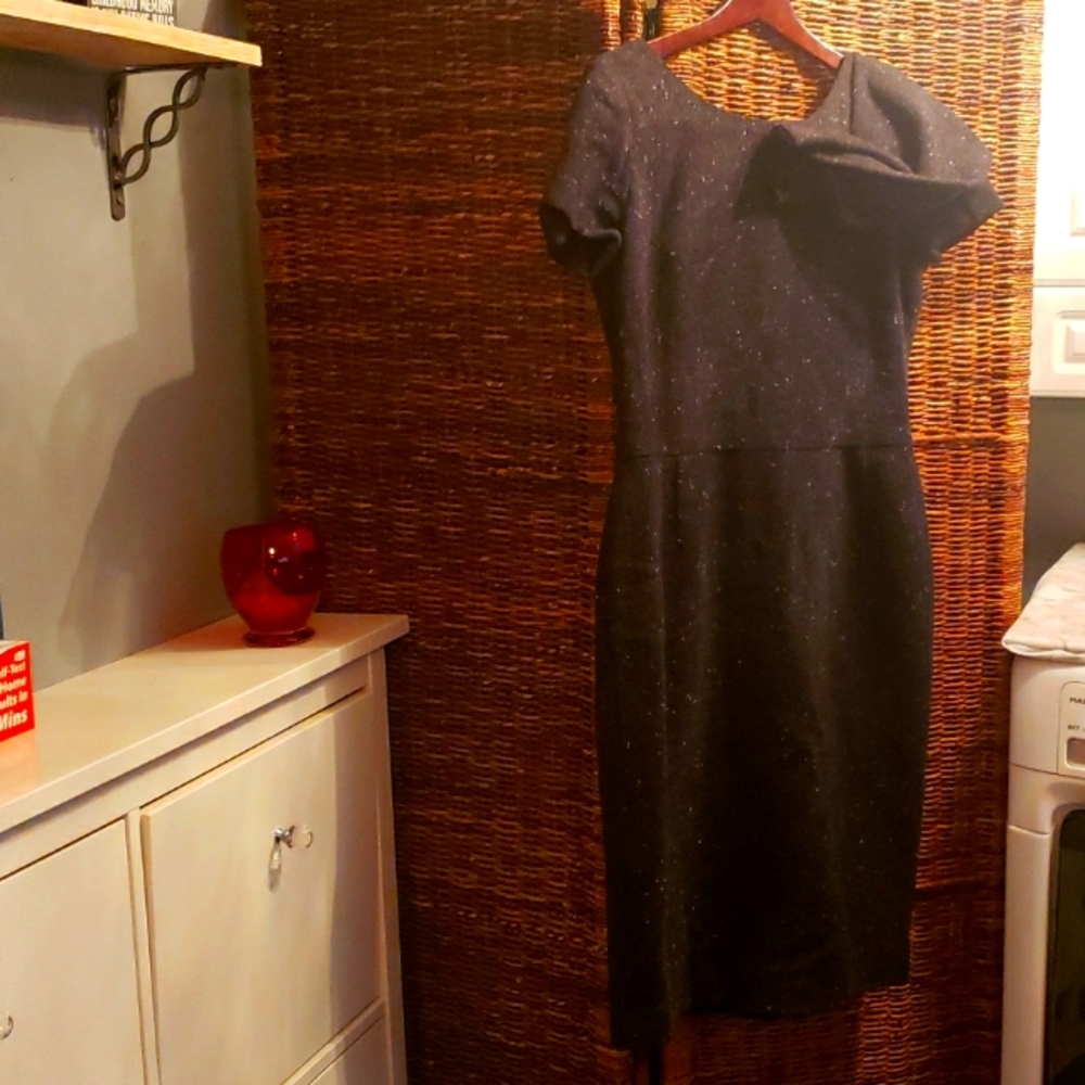 Oscar de la Renta Wool Black Dress